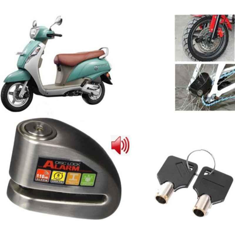 Auto Pearl Steel Black Alarm Disc Brake Lock, Lock_611