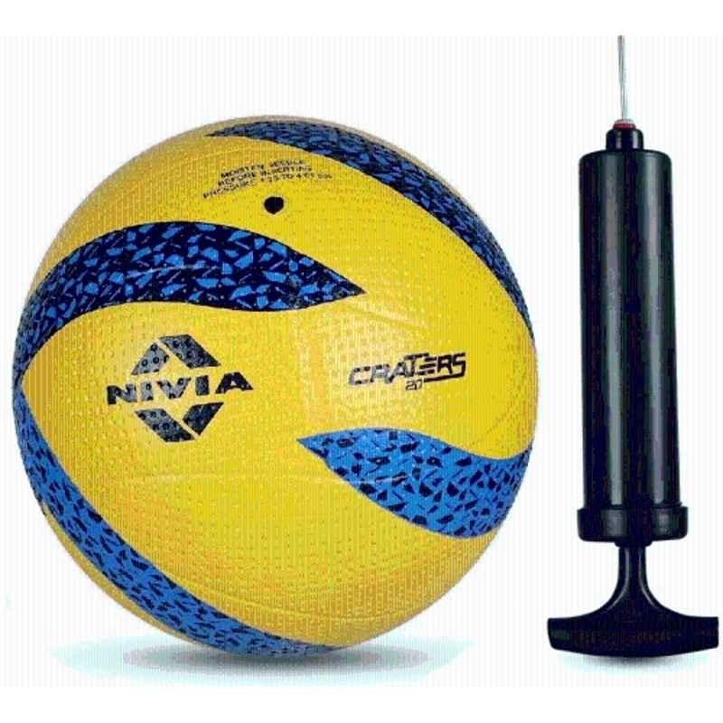 Nivia Craters 2.0 Yellow & Blue Volleyball Ball Pump