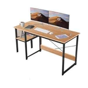 Kawachi 47 inch Large Intel Beige Writing Table with 2-Tier Reversible Storage Shelves, KAW_KW41-INTEL-BEIGE