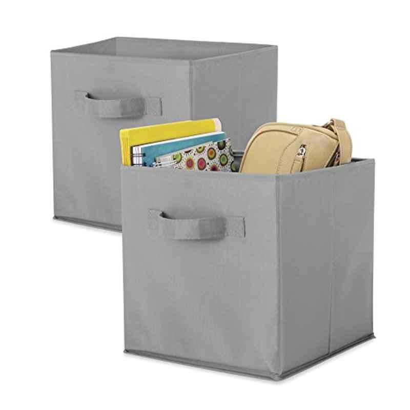 Whitmor Non-Woven Paloma Gray Collapsible Cube Organizer, 6880-907-2-PGRAY (Pack of 2)