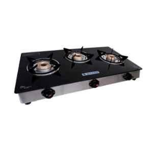 Milton Premium 3 Burner Black Glass LPG Stove