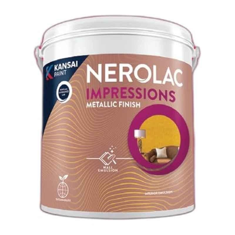 Nerolac Impressions 0.2 Litre Silver Metallic Finish Decorative Interior Wall Paint with Washable, Stain & Fade Resistant