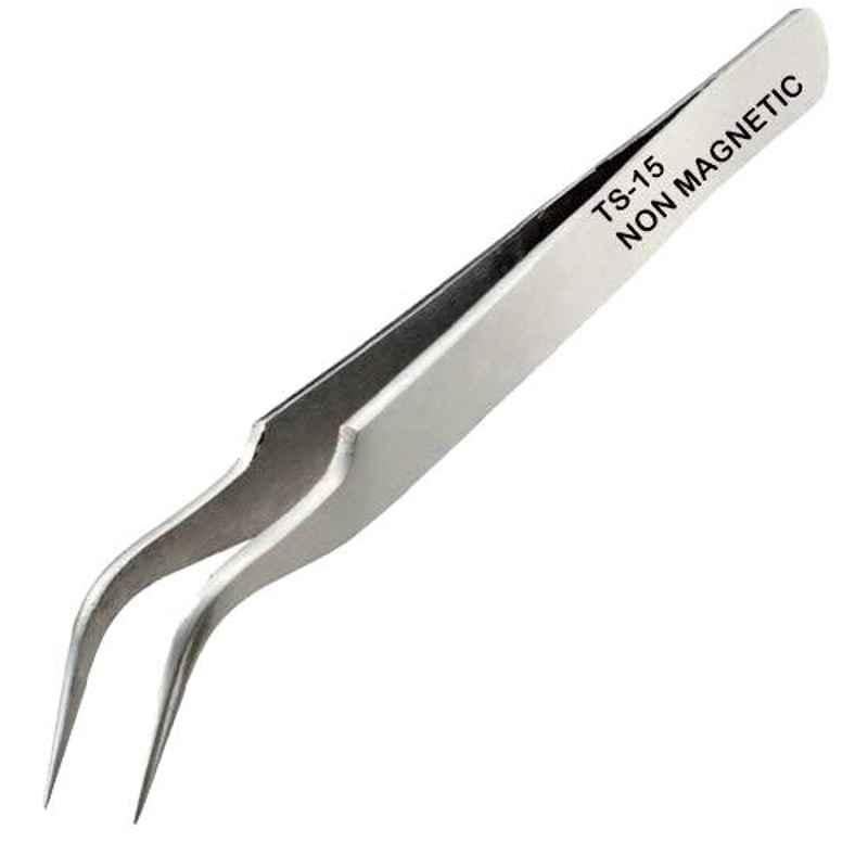 Otovon 120mm Anti-Magnetic Curved Tip Stainless Steel Precision Tweezer, TS-15