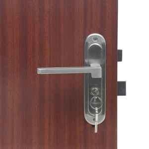 Handle Waala LB306 Stainless Steel Silver Satin Finish Round Plate Heavy Duty Mortise Door Lock Set