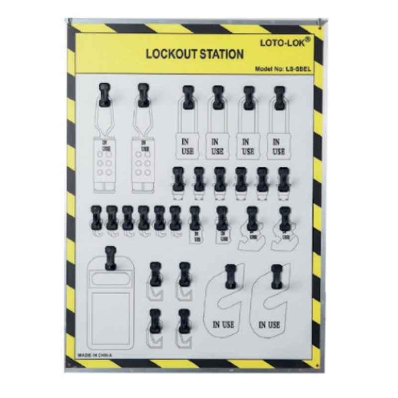 LOTO-LOK 450x600mm Shadow Board Construction Lockout Station with Aluminium Alloy Frame, LS-SBEL