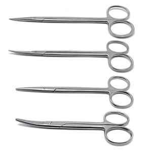 Forgesy 4 Pcs Stainless Steel Straight & Curved Metzenbaum Blunt Surgical Scissors Set, X93