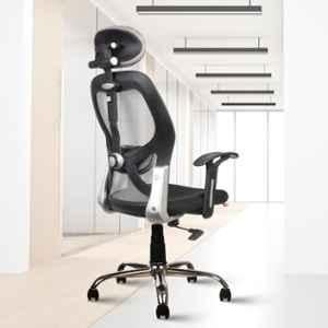 Rose Platinum Mesh Grey & Black High Black Ergonomic Chair
