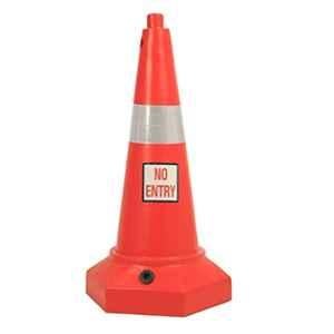 Ladwa 770mm Plastic Red 5kg Heavy Base Road Traffic Safety Cone with No Entry Sign