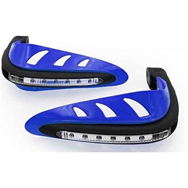 Meenu Arts Motorcycle Handguards with Led Light for 7/8 inch Grips - 300 * 140 * 110Mm (Blue) for Yamaha Ray Z