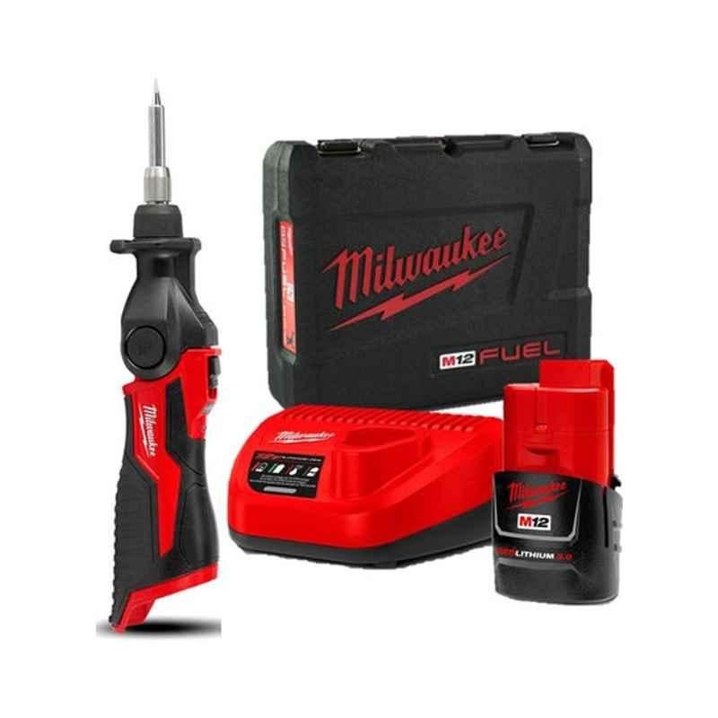 Milwaukee 3Pcs 12V Red & Black Cordless Soldering Iron Kit, M12SI-201C