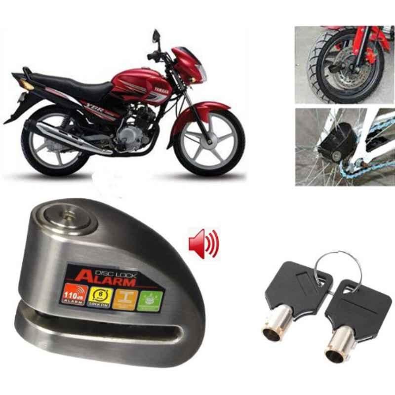 Auto Pearl Steel Black Anti-Theft Alarm Disc Brake Lock for YBR 125, Lock_854