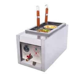 Khushi Udyog 2000W Stainless Steel & Wood Silver Commercial Pasta Boiler Noodle Cooker with 2 Cup