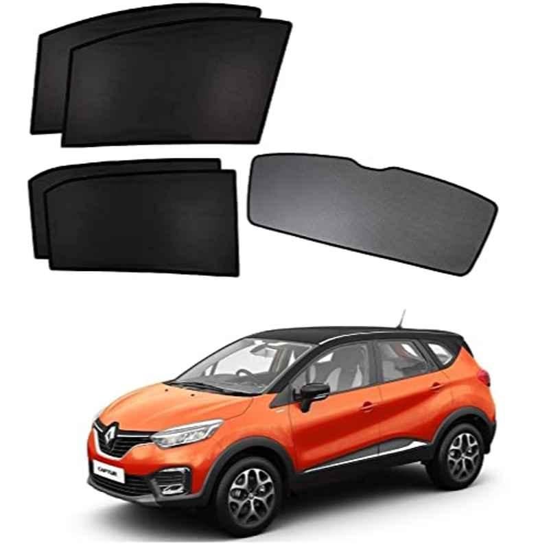 Kozdiko 5 Pcs Polyester Black Non Magnetic Window & Rear Sun Shades Set for Renault Captur