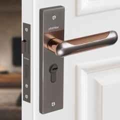 Plantex Heavy-Duty Door Lock Set Main Door Lock Handle Set/Mortise Lock with 3 Keys, Brass Lock Body & Cylinder 8124 Satin Black & PVD Choco