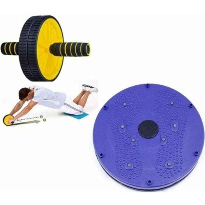 Shopeleven Plastic Multicolour Wheel Ab Roller with Tummy Twister