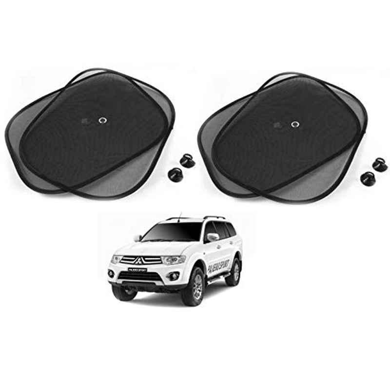 Kozdiko 4 Pcs Black Chipokoo Car Window Sunshade Curtain Set for Mitsubishi Pajero Sport, koz_79135