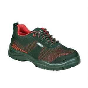 Coffer Safety Mesh Black & Red Steel Toe Men's Safety Shoes, 1201, Size: 7