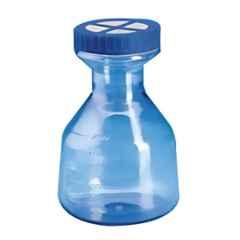 Tarsons 5L PC Sterile Erlenmeyer Cell Culture Flask with HDPE Blue Vented Cap, 446022 (Pack of 4)