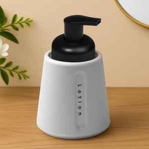Plantex 300ml Ceramic White & Black Soap Dispenser for Wash Basin & Kitchen, APS-NZBA-428