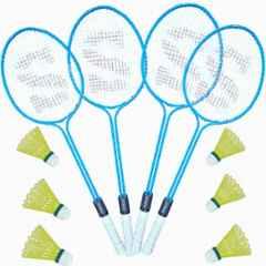 STYRKR Alloy Steel Multicolour Badminton Racquet Set of 4 Steel Frame with Shuttlecocks Pack of 6 Badminton Kit