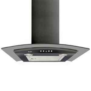 Glen 6071 EX 60cm 1000m /h Black Curved Glass Kitchen Chimney