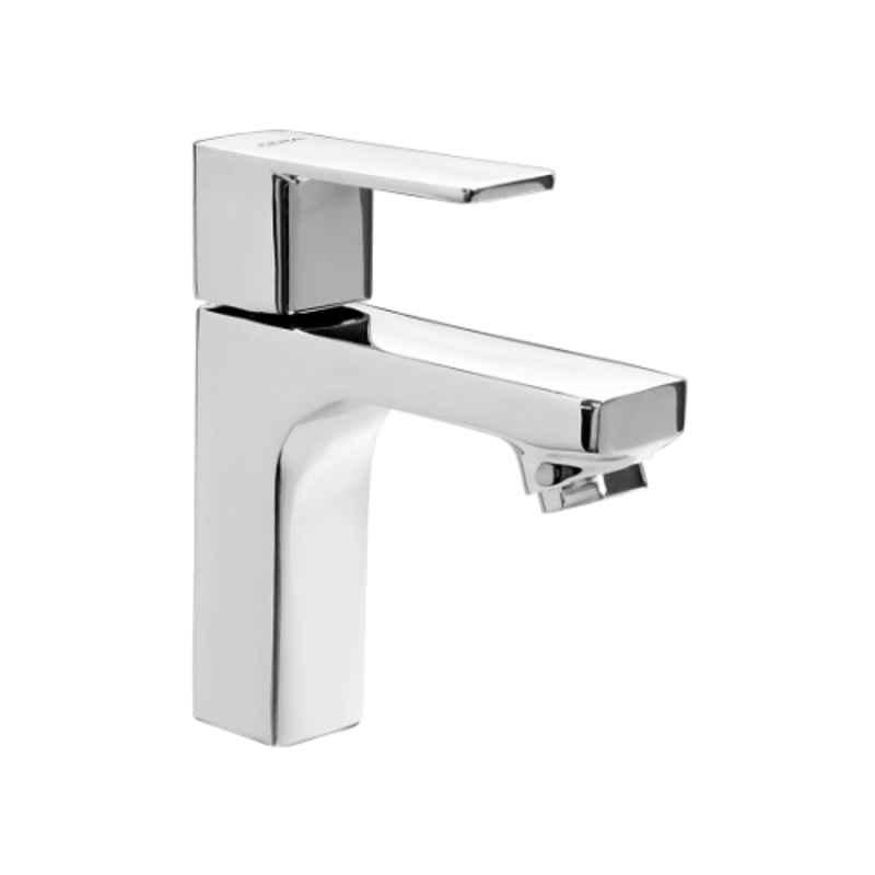 Cera Ruby Single Lever Brass Chrome Finish Basin Mixer with Braided Connection Pipe & Provision For Pop-up, F1005451