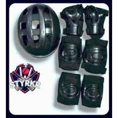 STYRKR Plastic & EVA Foam Black protective Skating/Cycling Guard Kit | Multi Sport Gear for Kids 16 Cycling KitKIT-728