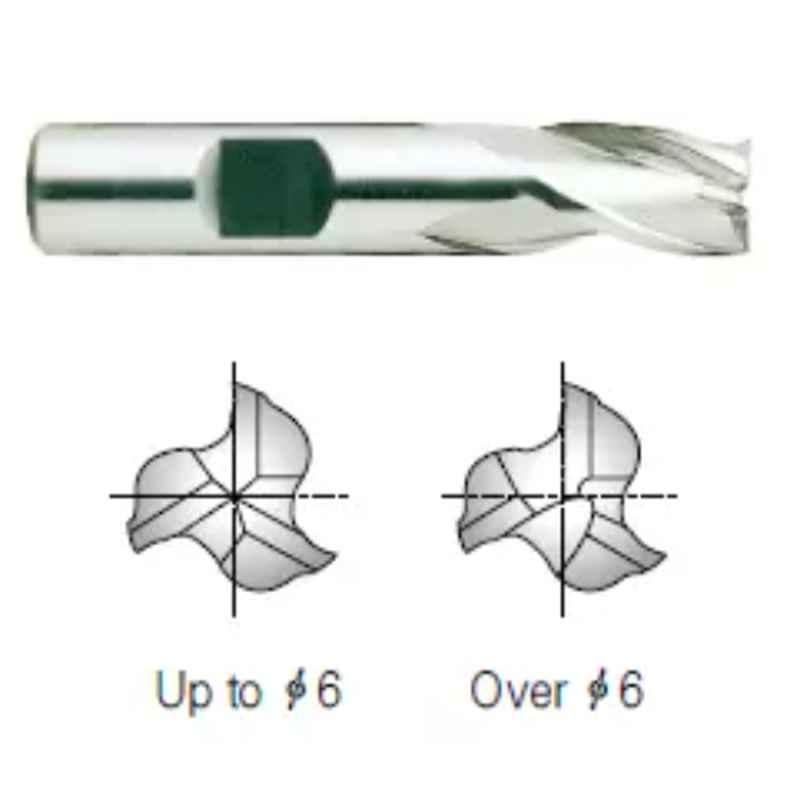 YG-1 6mm HSSCO8 3 Flutes End Mill, Overall Length: 34.5mm & Cutting Diameter: 4.5 mm