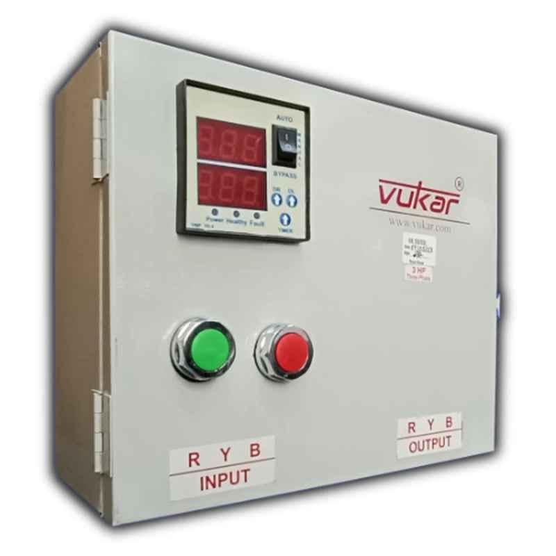 Vukar Power ON Digital Single Phase Motor Auto Starter Borewell Submersible  Pump Panel Board with Motor Dry Run, Overload, Voltage Protection and