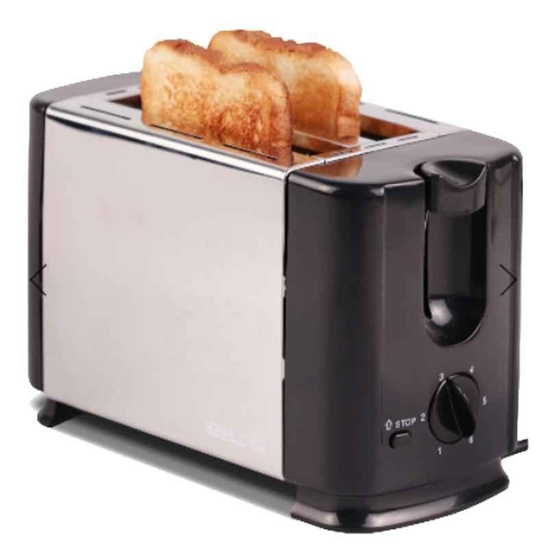iBELL 700W Black Bread Toaster with Mid Cycle Heating Element, IBLTOASTSS70B