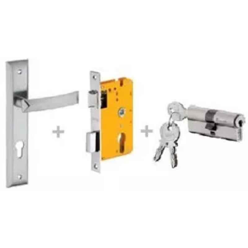 Dorset ML Series Quadra 70mm Stainless Steel Patina Finish Door Handle Lock Set with Both Side Key Cylinder, ML QU