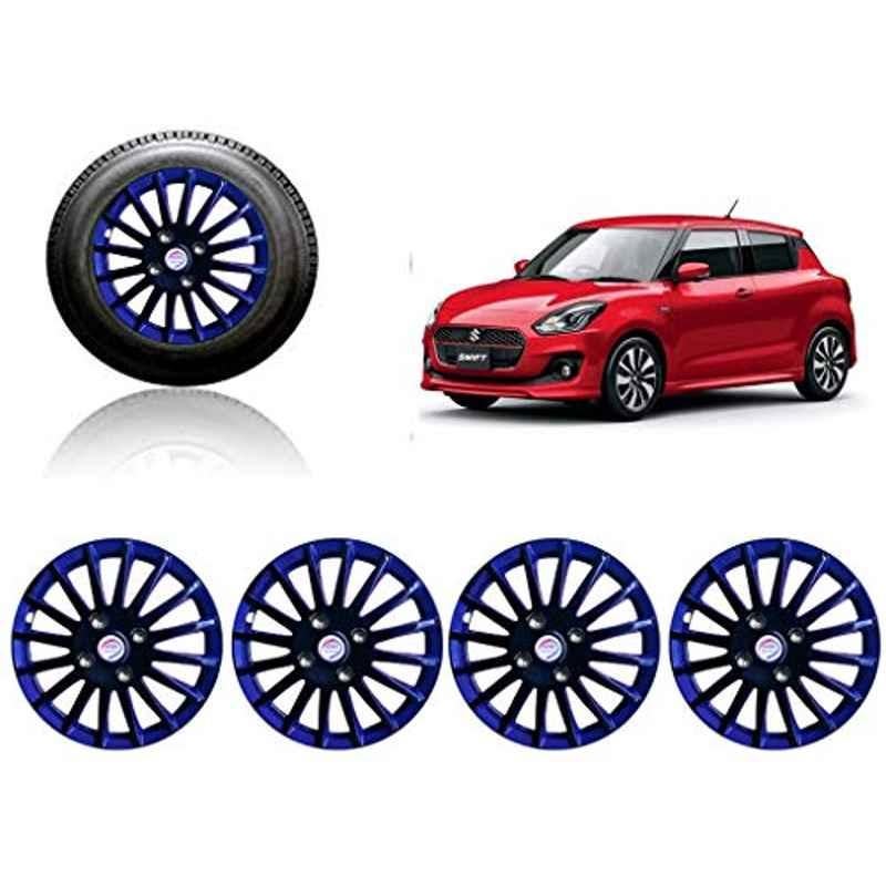 Auto Pearl 4 Pcs 14 inch ABS Black & Blue Wheel Cover Set for Maruti Suzuki Swift 2018