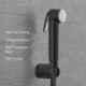 ZAP ABS Glossy Black Health Faucet with Shower Tube & Hook for Bathroom