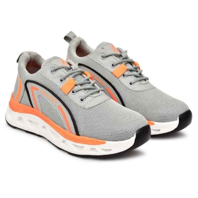 Ambrick 10GY Mesh Grey Steel Toe Industrial Safety Shoes with Air Mix Sole for Men, Size: 7