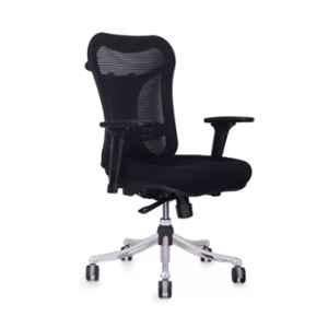 Praga Seating Zmax 25.5x24.5x46.5 inch Polypropylene Medium Back Black Ergonomic Office Chair, ZMBLBLBLMA3PMB3D
