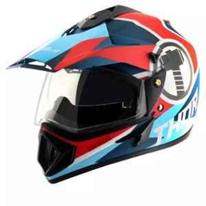 Vega Marvel Thor Edition ABS Dull Blue Red Full Face Helmet, Size: Medium