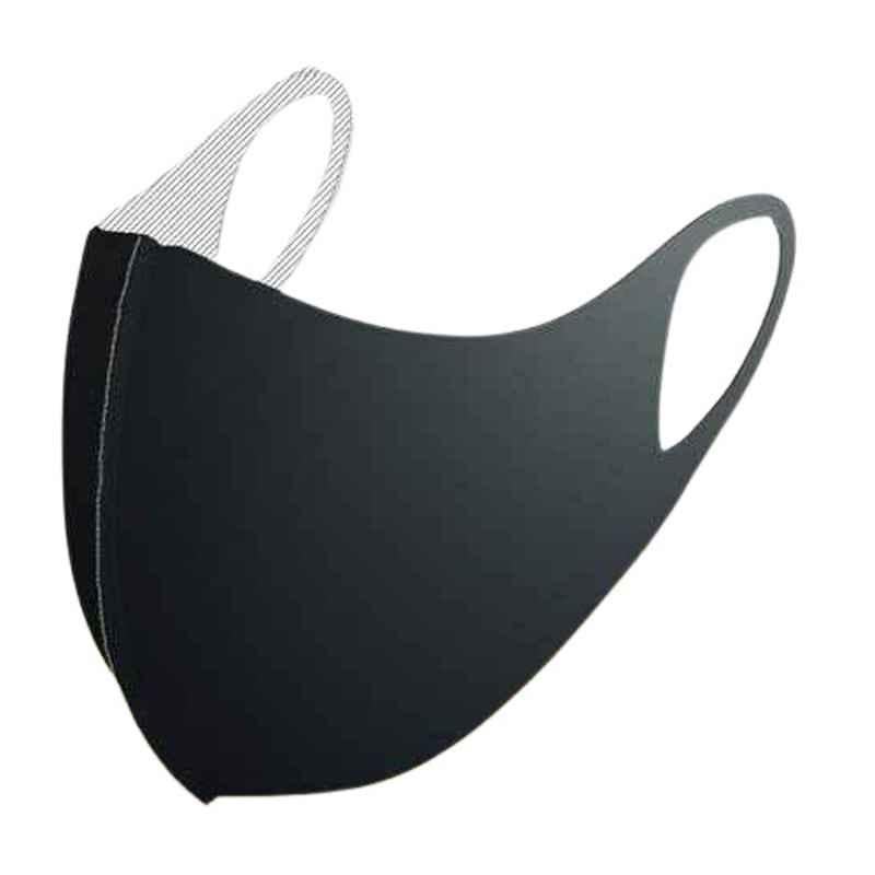 Arcatron 4 Layer Polyester Onyx Black Ultra Comfortable Silver Treated Washable & Reusable Face Mask, MK-SPLUS-1