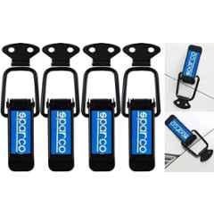 Carizo 4 Pcs Sparco Metal Black Quick Release Car Bumper Hook Clip Set