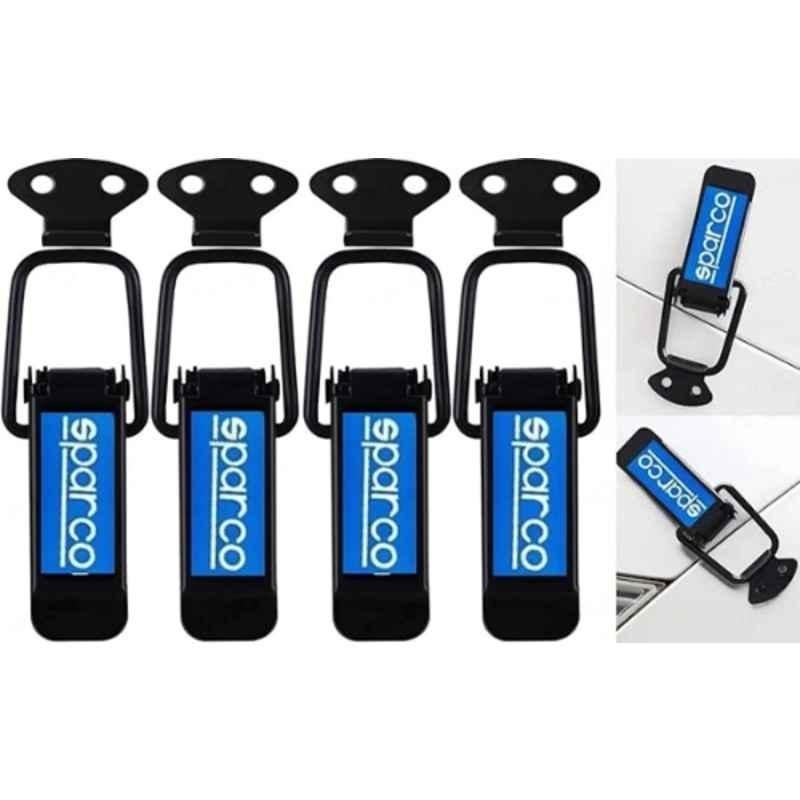 Carizo 4 Pcs Sparco Metal Black Quick Release Car Bumper Hook Clip Set