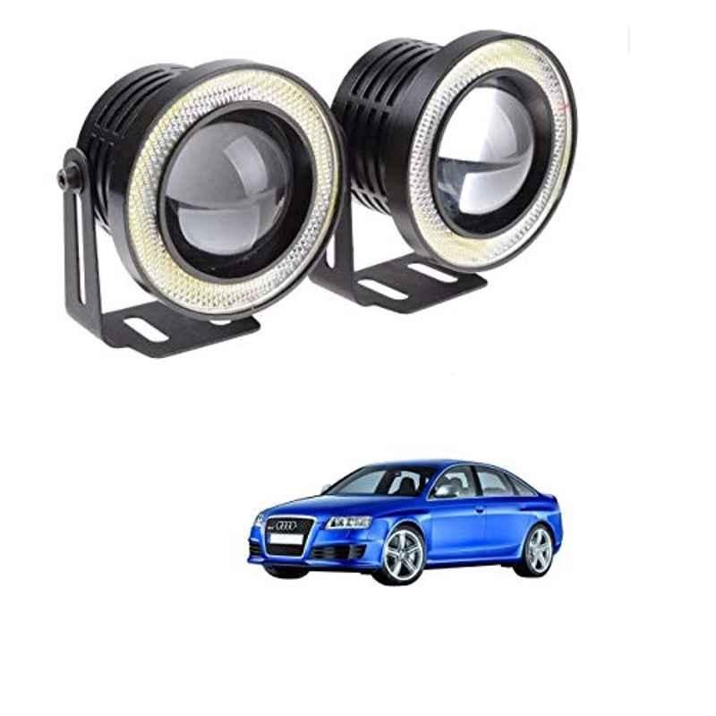 Kozdiko 2 Pcs 15W 3.5 inch High Power White LED Projector COB Fog Light Set with White Angel Eye Ring for Audi RS 6, koz_89226