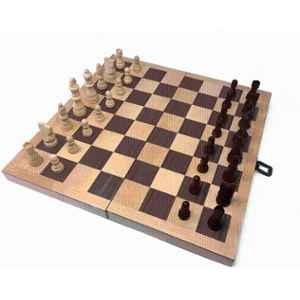 Matrica 45.72cm Walnut Wood Multicolour Chess Board with Inlaid Design