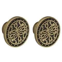 Plantex Knobs for Drawer/Round Drawer Knobs/Knobs for Cabinets/Pull-Push Knobs for Kitchen/Bedroom Drawer (Pack of 2) DTK-301, Antique Brass