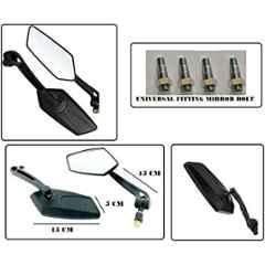 AOW Fancy Small 5 Edge Rear View Mirror for Honda CB Hornet 160R (Pack of 2)