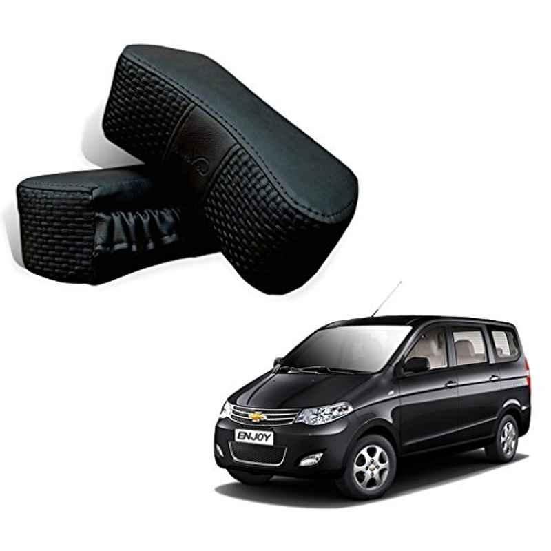 Kozdiko 2 Pcs Memory Foam Black Car Vastra Neck Rest Cushion Set for Chevrolet Enjoy, koz_5258