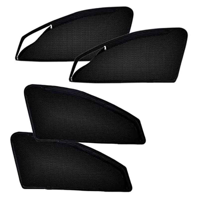 Kozdiko 4 Pcs Polyester Black Magnetic Zipper Sunshade Curtain Set for Fiat Linea