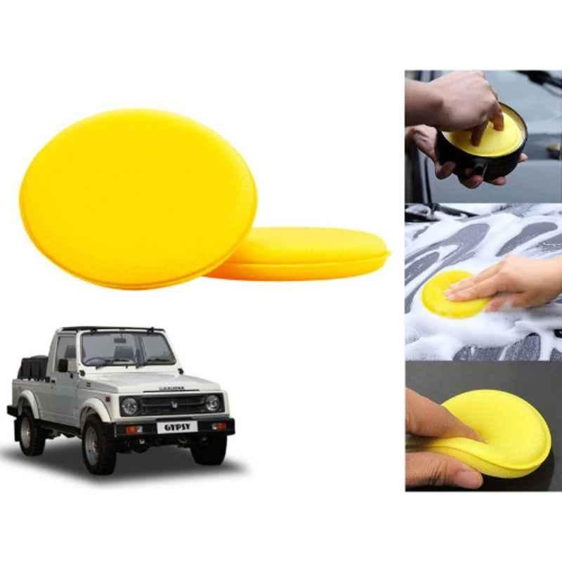 Auto Pearl Polyurethane Beige Washing & Waxing Polish Foam Sponge for Gypsy King (Pack of 2)