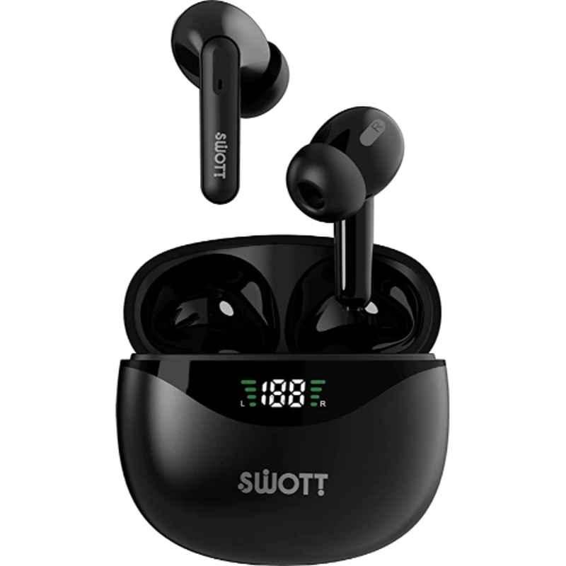 Swott airLIT 006 Plastic White Truly Digital Display Wireless Earbuds with Touch Control & Voice Assistance