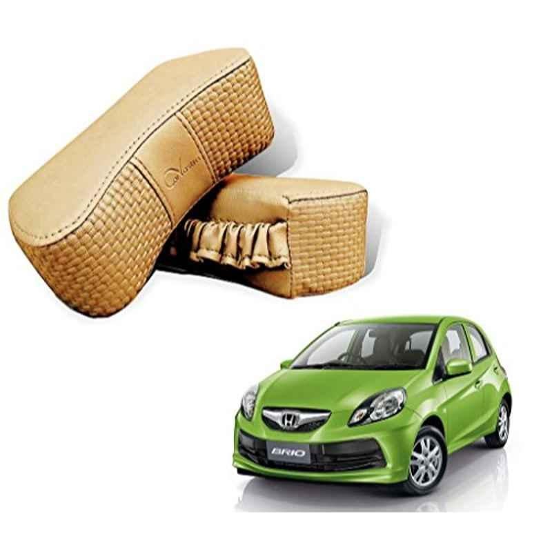 Kozdiko 2 Pcs Memory Foam Beige Neck Rest Cushion Pillow Set for Honda Brio, Kozd-2240
