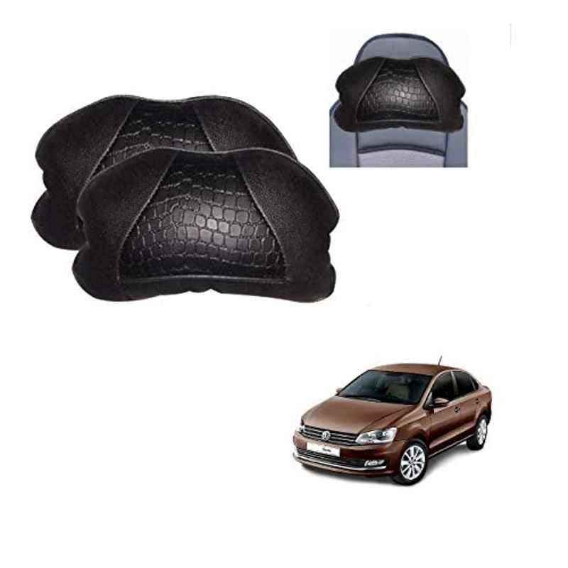 Kozdiko 2 Pcs Black Neck Rest Cushion Pillow Set for Volkswagen Vento