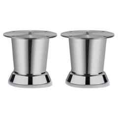 Plantex Heavy Duty Round 3 inch Spare Sofa Legs for Bed Furniture/Sofa Legs for Furniture Fitting/Table Legs/Sofa Leg Set of 2 Pcs Chrome